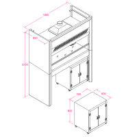 2018 modern design removable fume hood used mobile fume hood wheel fume hood